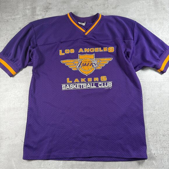 vintage los angeles lakers mesh jersey shirt logo 7 size large made in usa - Picture 1 of 5